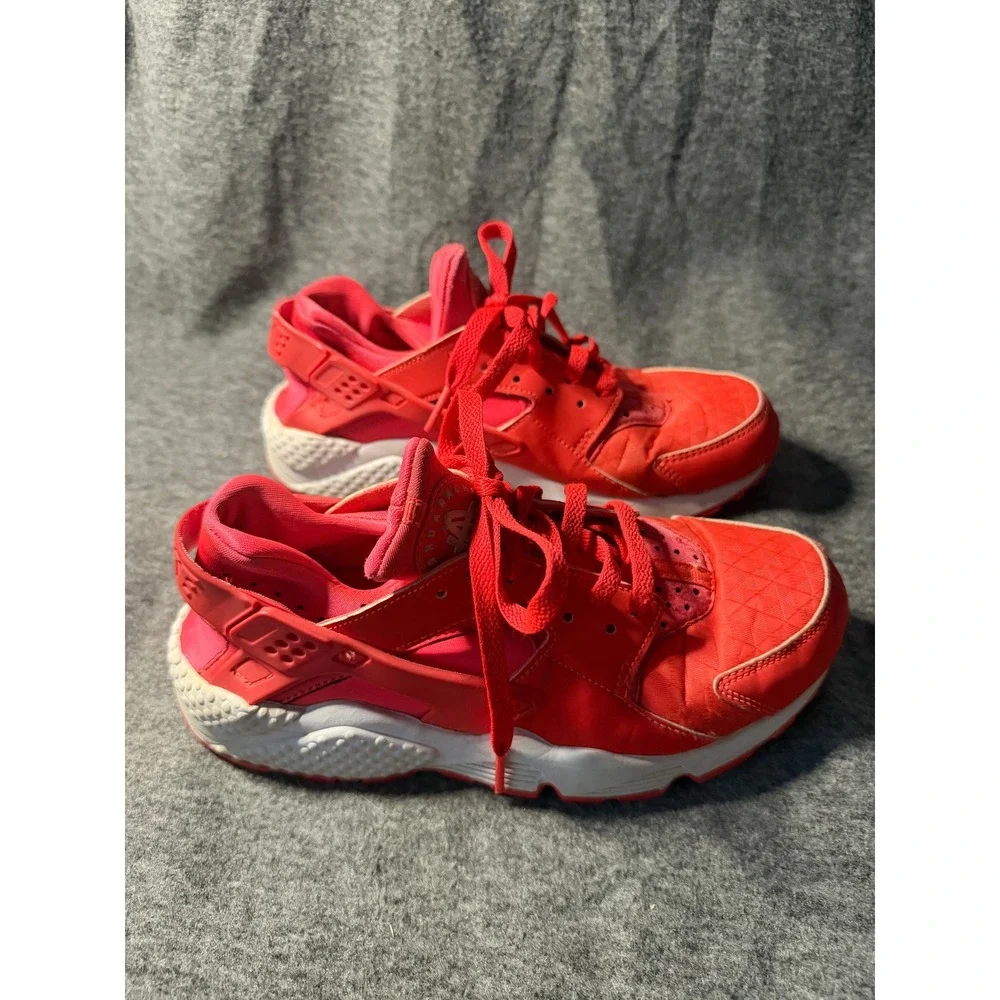 Nike Air Huarache Run Bright Crimson Red Womens Sneakers 634835-608 Size 7.5